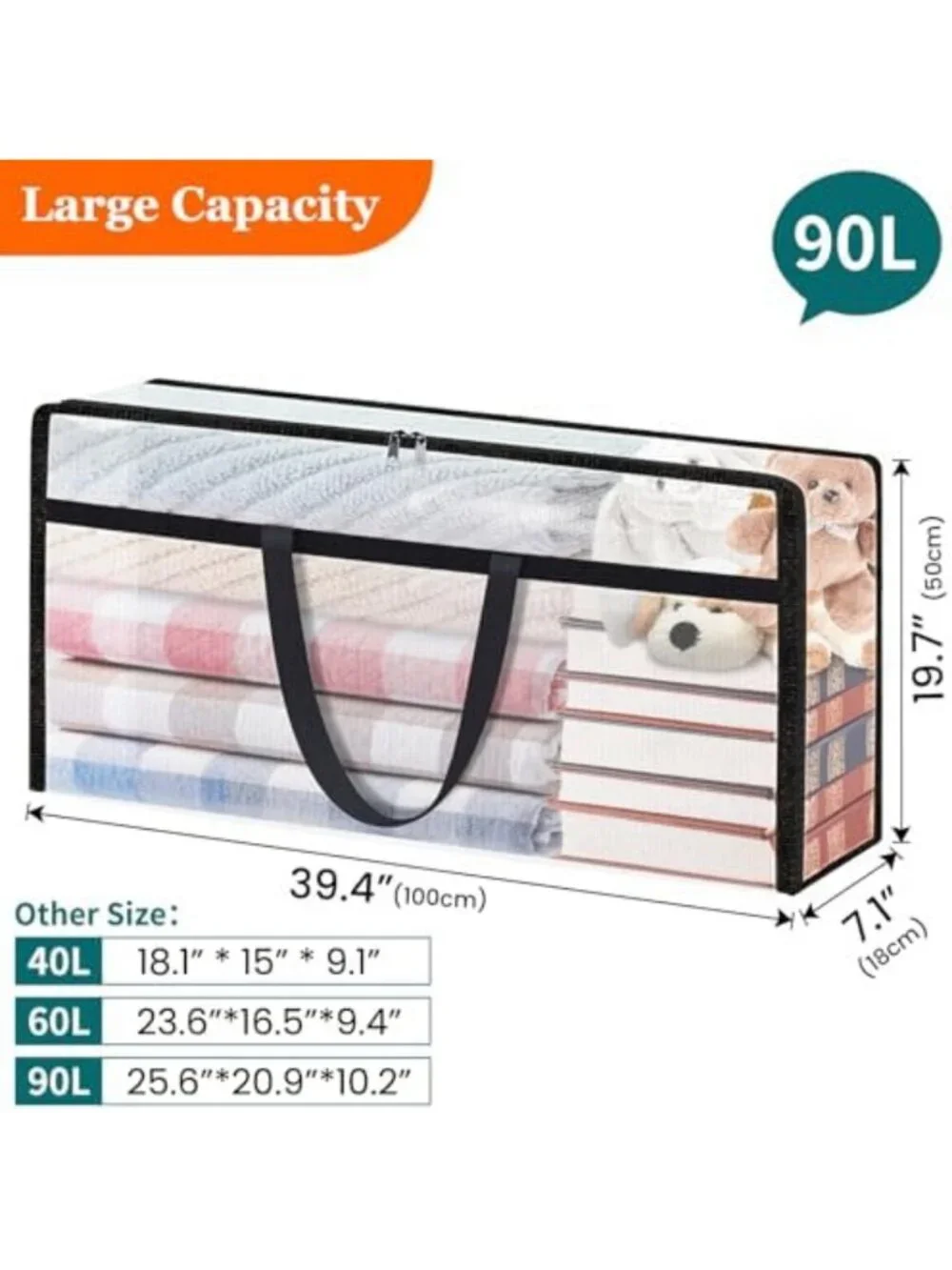 8 Pack Clear Storage Bags for Comforters & Bedding - 90L Space Saver Organizers